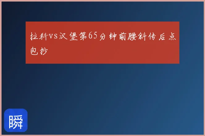 拉科vs汉堡第65分钟前腰斜传后点包抄